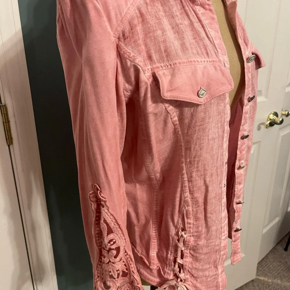 Dolcezza Pink Linen Shirt - Picture 3 of 8